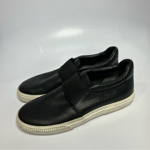 Vince black leather Kirkland slip on shoes size 7.5 - Picture 1 of 7